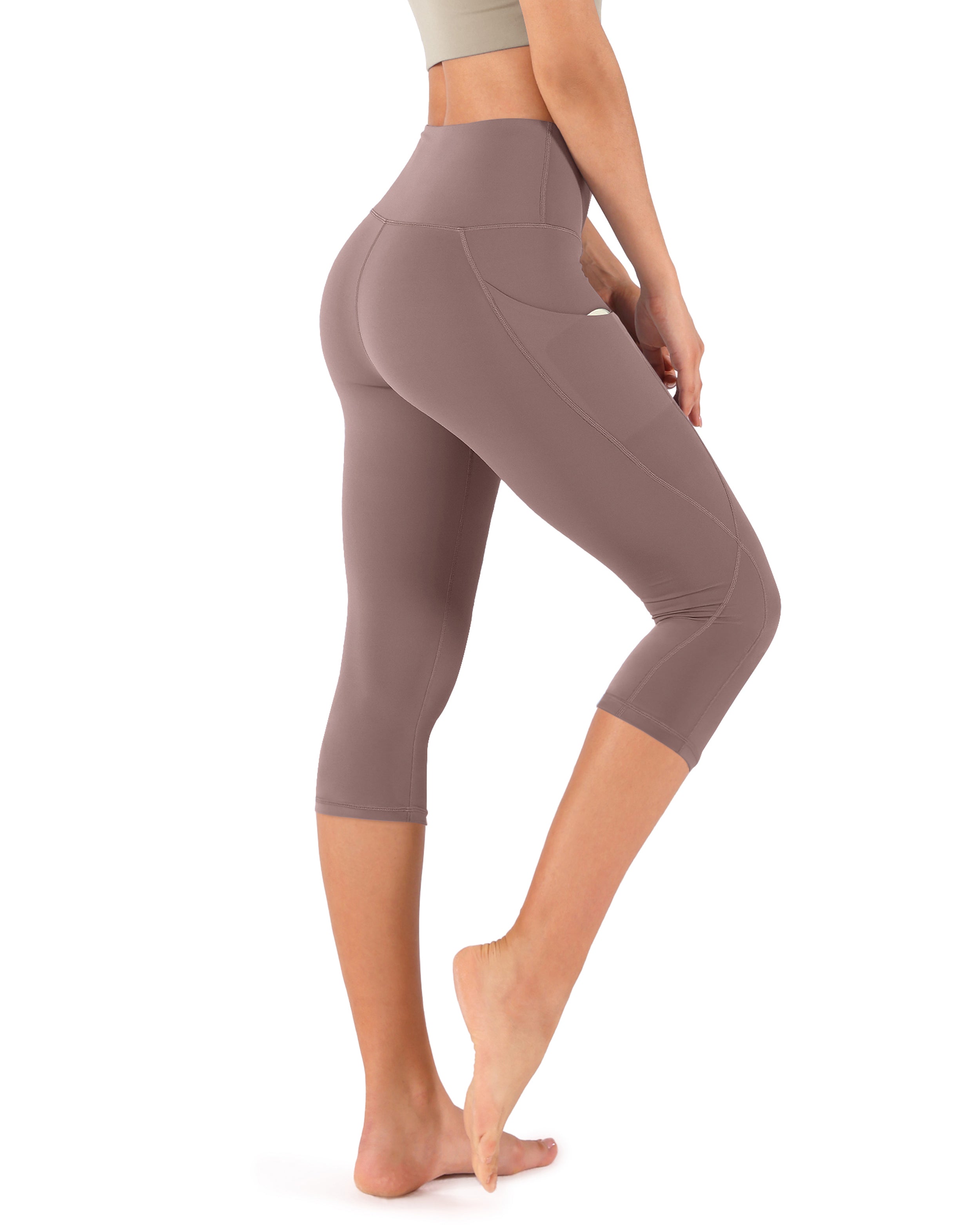 19" High Waist Yoga Capris with Pockets - ododos