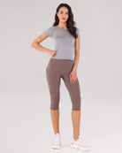 19" High Waist Yoga Capris with Pockets - ododos