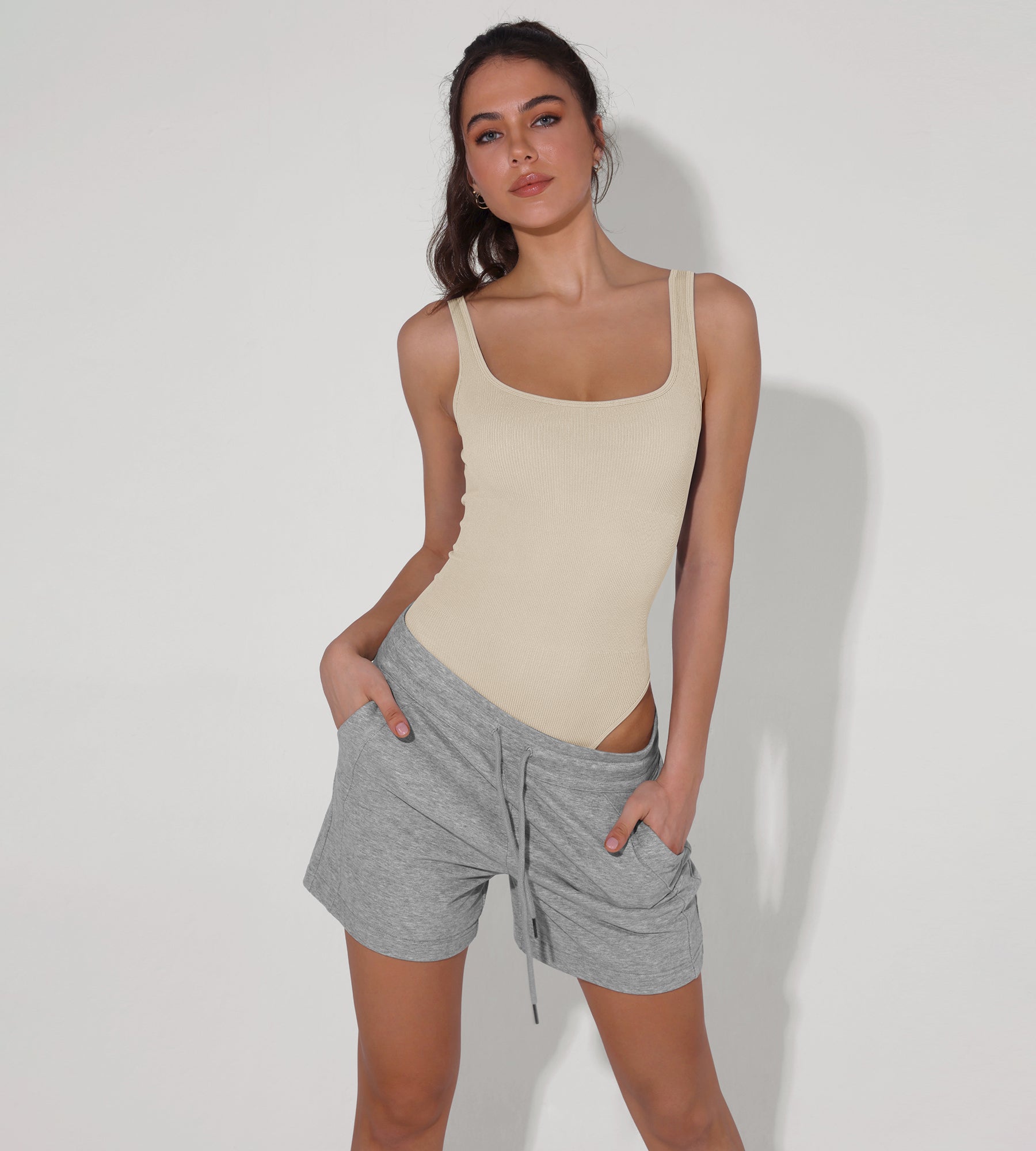 Seamless Ribbed Sexy Sleeveless Bodysuit - ododos