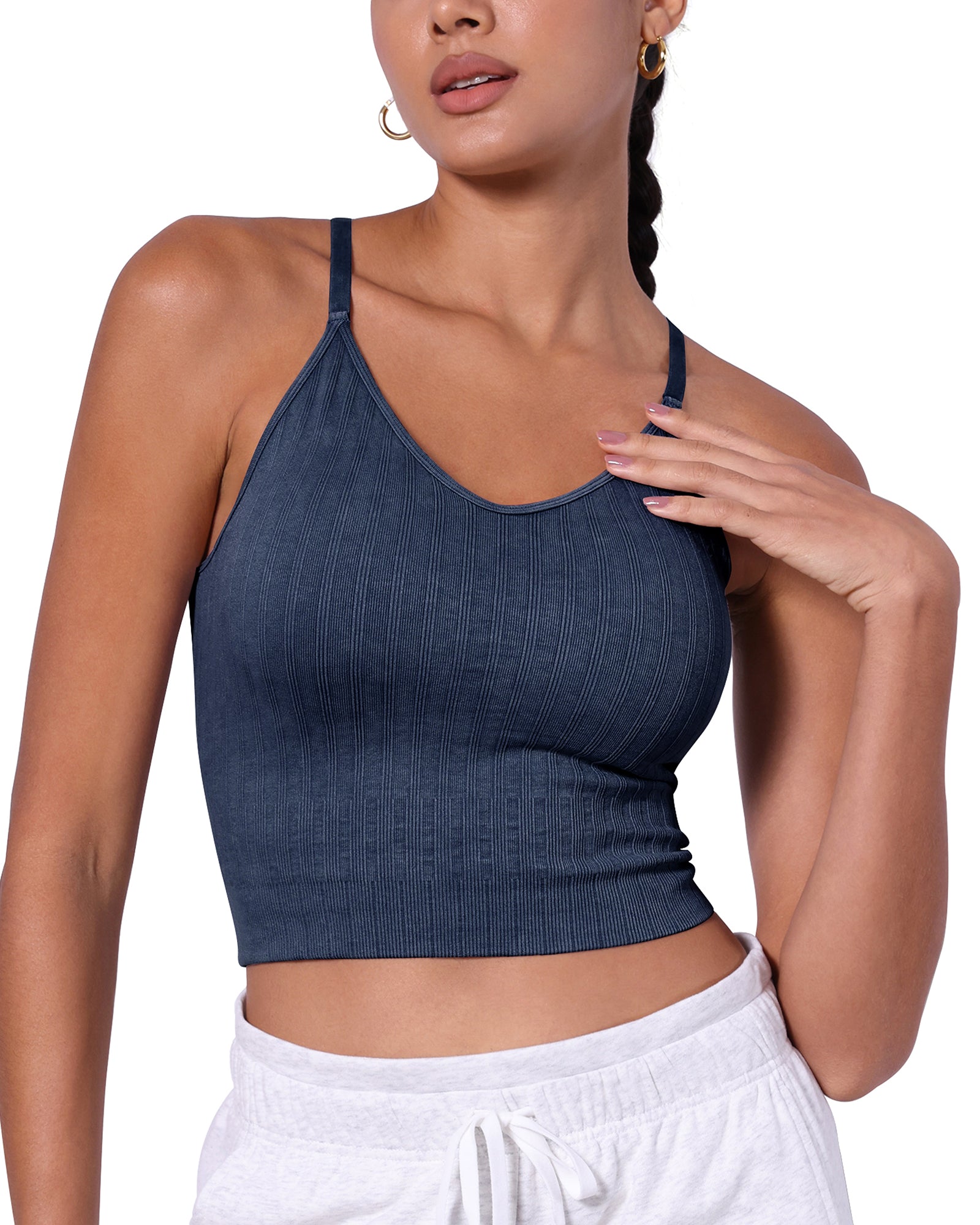 Seamless Criss Cross Sprots Bra with Removable Pads - ododos