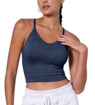 Seamless Criss Cross Sprots Bra with Removable Pads - ododos