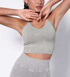 Seamless Strappy Sports Bra with Removable Pads - ododos