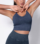 Seamless Strappy Sports Bra with Removable Pads - ododos