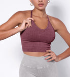 Seamless Strappy Sports Bra with Removable Pads - ododos