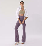 Cloud Feeling 30" Crossover High Waist Flared Pants - ododos