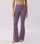 Cloud Feeling 30" Crossover High Waist Flared Pants - ododos