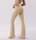 Cloud Feeling 30" Crossover High Waist Flared Pants - ododos