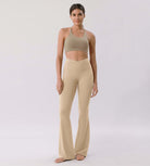 Cloud Feeling 30" Crossover High Waist Flared Pants - ododos