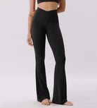 Cloud Feeling 30" Crossover High Waist Flared Pants - ododos