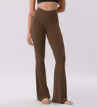 Cloud Feeling 30" Crossover High Waist Flared Pants - ododos