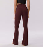 Cloud Feeling 30" Crossover High Waist Flared Pants - ododos