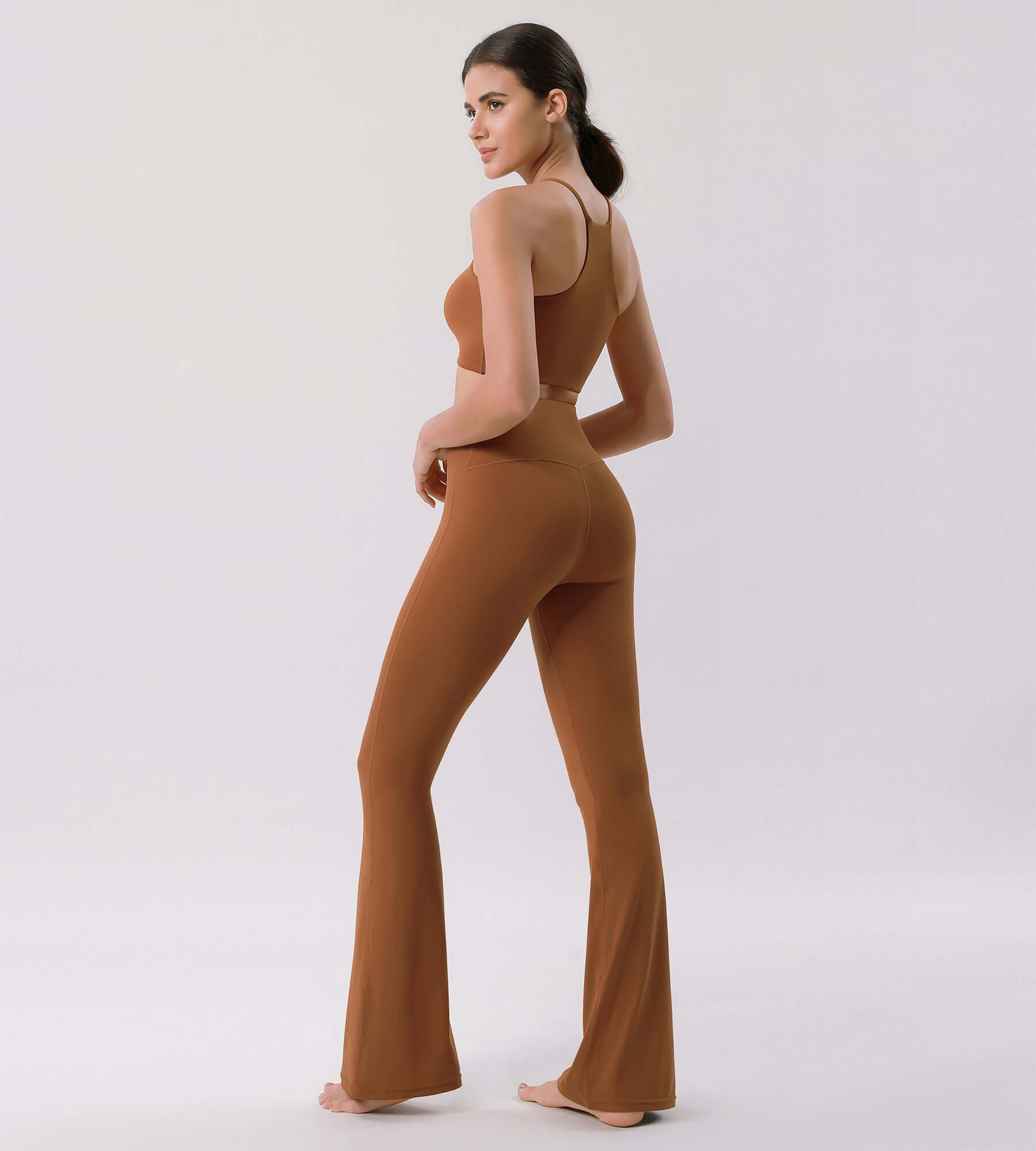 Cloud Feeling 30" Crossover High Waist Flared Pants - ododos
