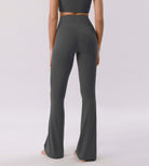 Cloud Feeling 32" Crossover High Waist Flared Pants - ododos
