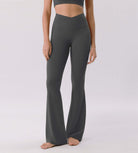 Cloud Feeling 32" Crossover High Waist Flared Pants - ododos