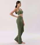 Cloud Feeling 30" Crossover High Waist Flared Pants - ododos