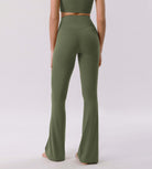 Cloud Feeling 30" Crossover High Waist Flared Pants - ododos