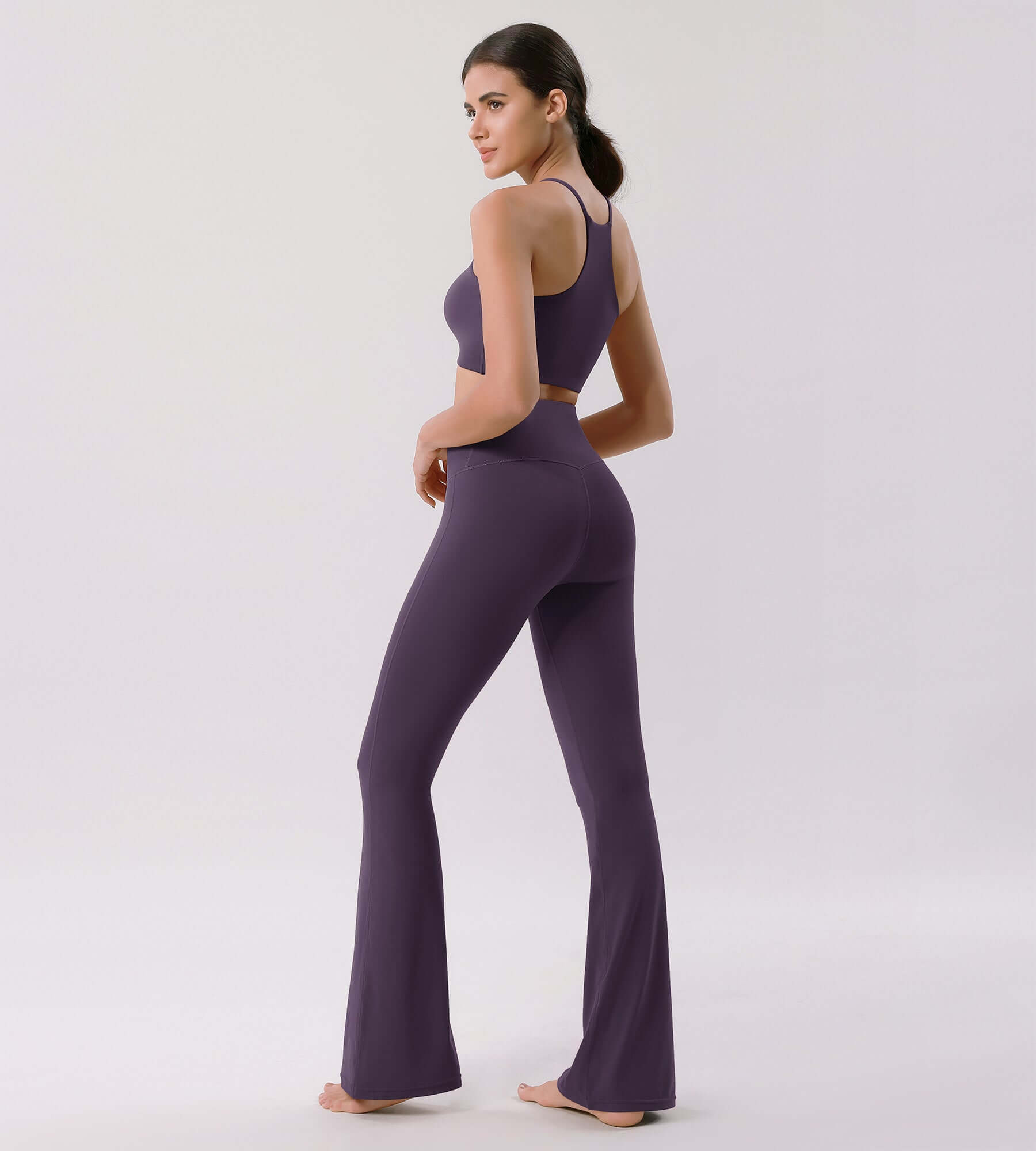 Cloud Feeling 30" Crossover High Waist Flared Pants - ododos