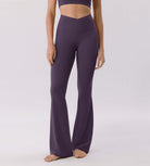 Cloud Feeling 30" Crossover High Waist Flared Pants - ododos