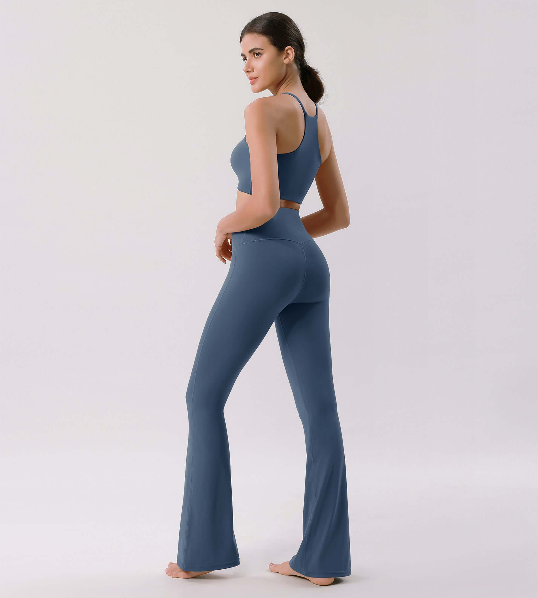 Cloud Feeling 30" Crossover High Waist Flared Pants - ododos