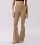 Cloud Feeling 30" Crossover High Waist Flared Pants - ododos