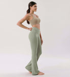 Cloud Feeling 32" Crossover High Waist Flared Pants - ododos