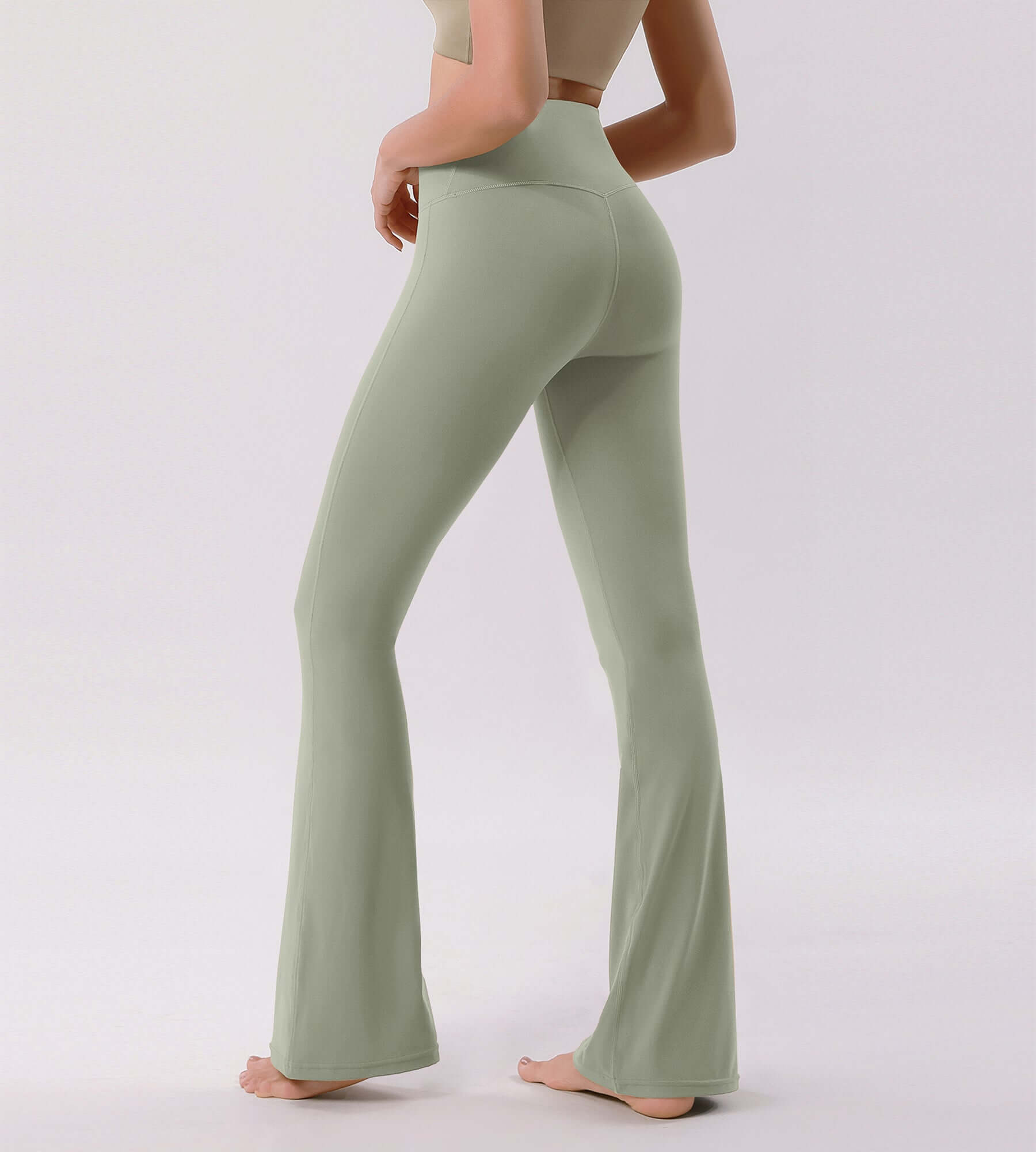 Cloud Feeling 30" Crossover High Waist Flared Pants - ododos