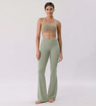 Cloud Feeling 30" Crossover High Waist Flared Pants - ododos