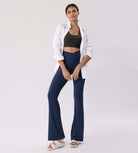 Cloud Feeling 30" Crossover High Waist Flared Pants - ododos