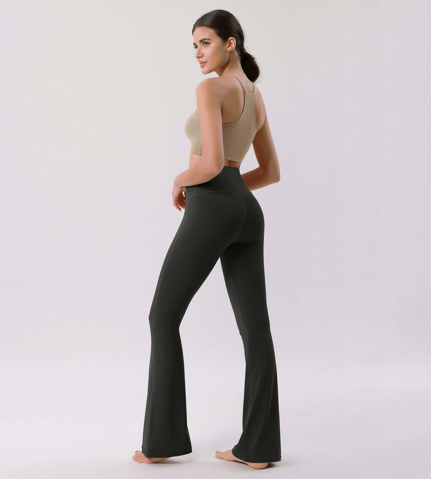 Cloud Feeling 30" Crossover High Waist Flared Pants - ododos