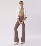 Cloud Feeling 30" Crossover High Waist Flared Pants - ododos