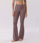 Cloud Feeling 30" Crossover High Waist Flared Pants - ododos