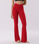 Cloud Feeling 30" Crossover High Waist Flared Pants - ododos