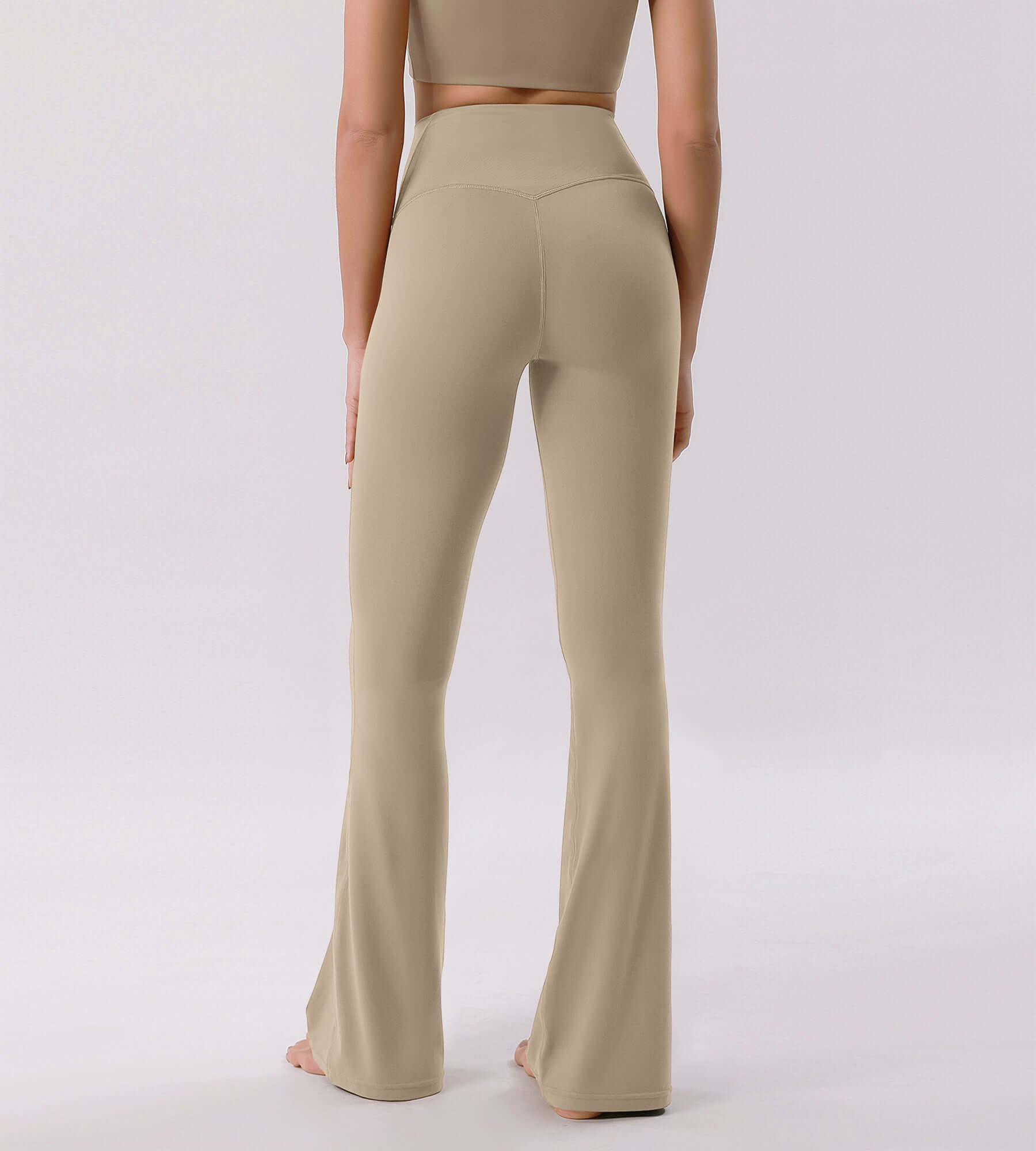Cloud Feeling 30" Crossover High Waist Flared Pants - ododos