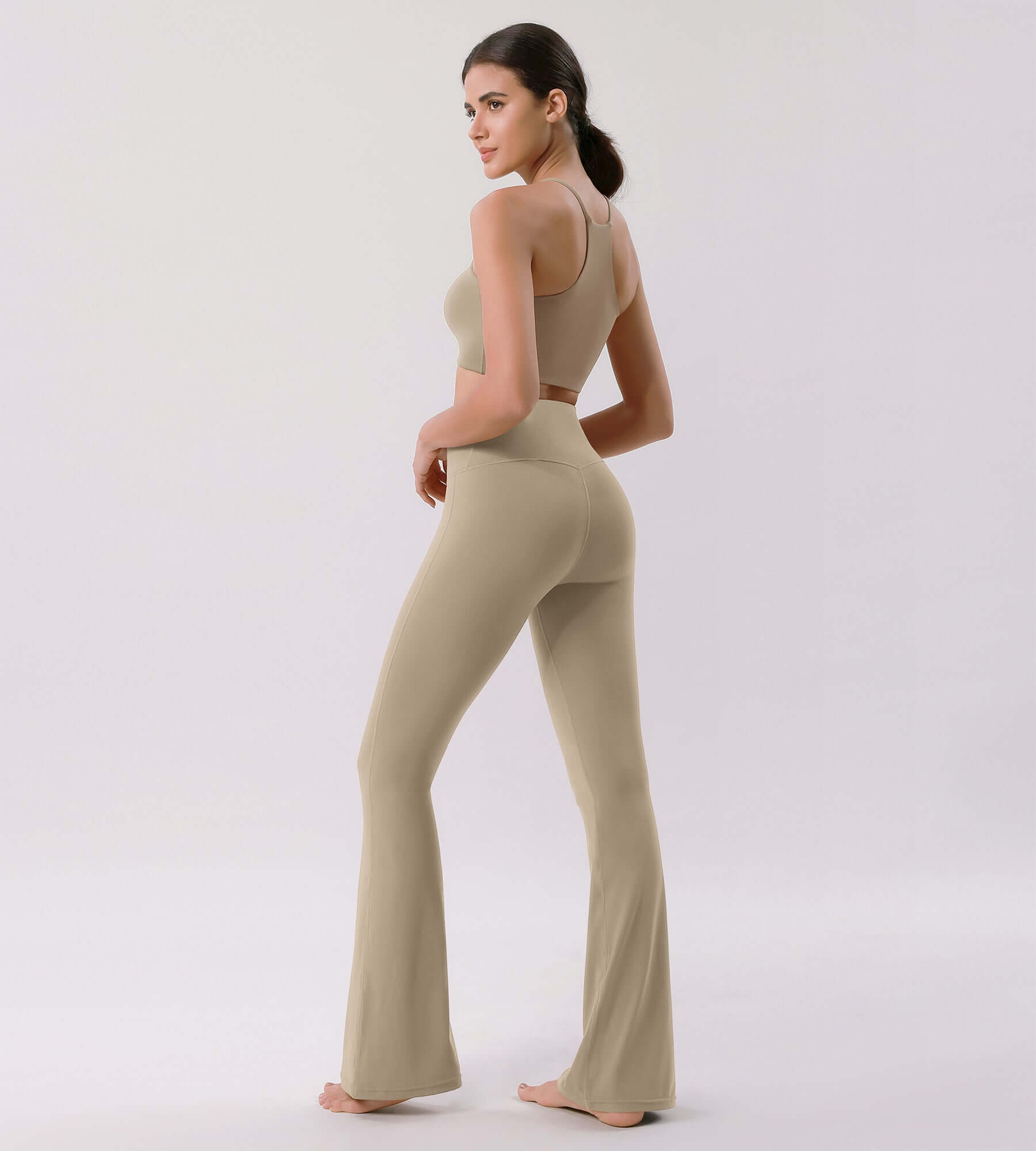 Cloud Feeling 30" Crossover High Waist Flared Pants - ododos