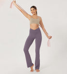 29” Cross Waist Sports Flare Yoga Pants - ododos