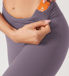 29” Cross Waist Sports Flare Yoga Pants - ododos