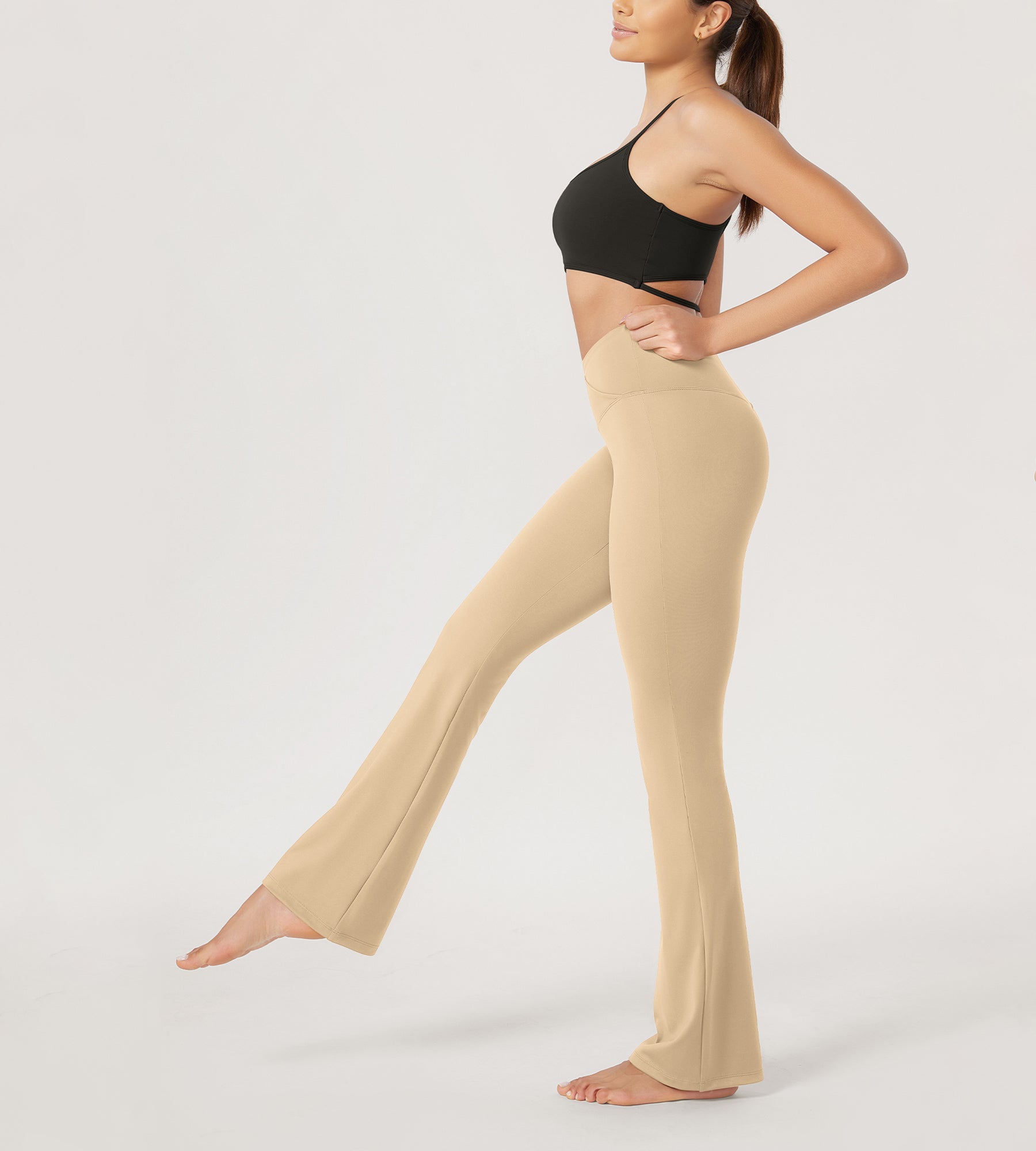 29” Cross Waist Sports Flare Yoga Pants - ododos