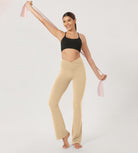 29” Cross Waist Sports Flare Yoga Pants - ododos