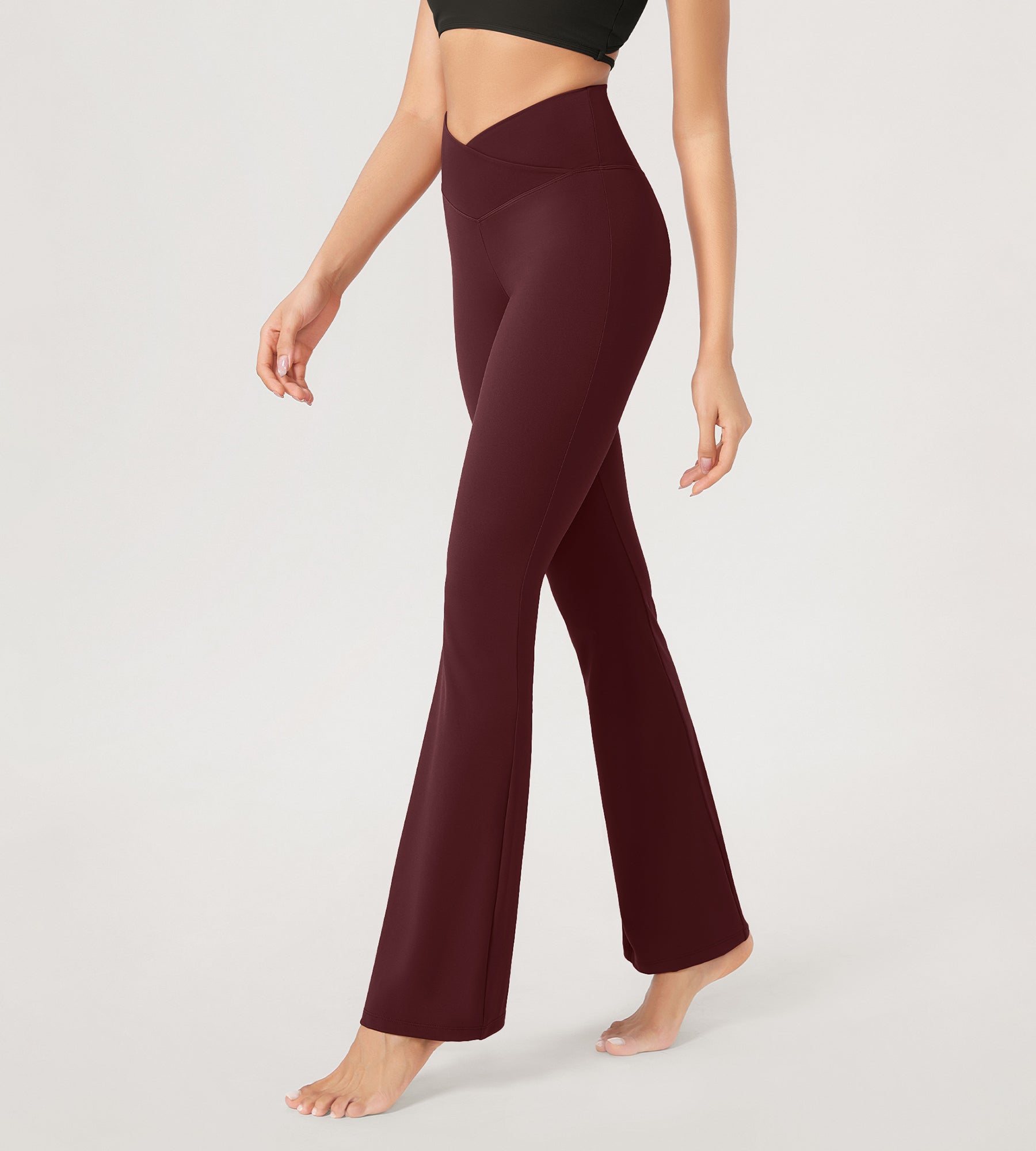 29” Cross Waist Sports Flare Yoga Pants - ododos