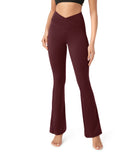 31” Cross Waist Workout Yoga Flare Pants - ododos