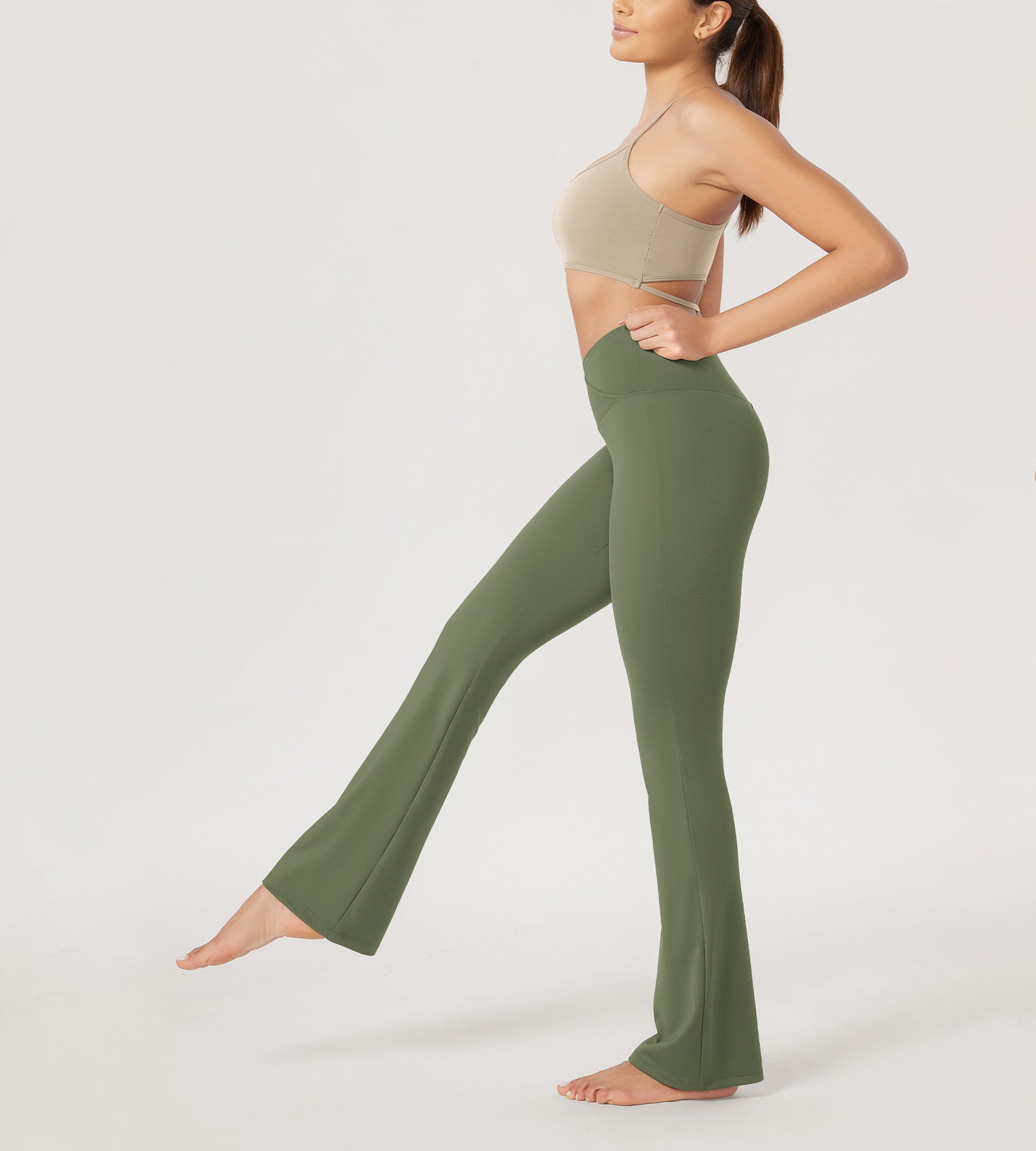 29” Cross Waist Sports Flare Yoga Pants - ododos