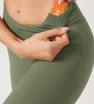 29” Cross Waist Sports Flare Yoga Pants - ododos