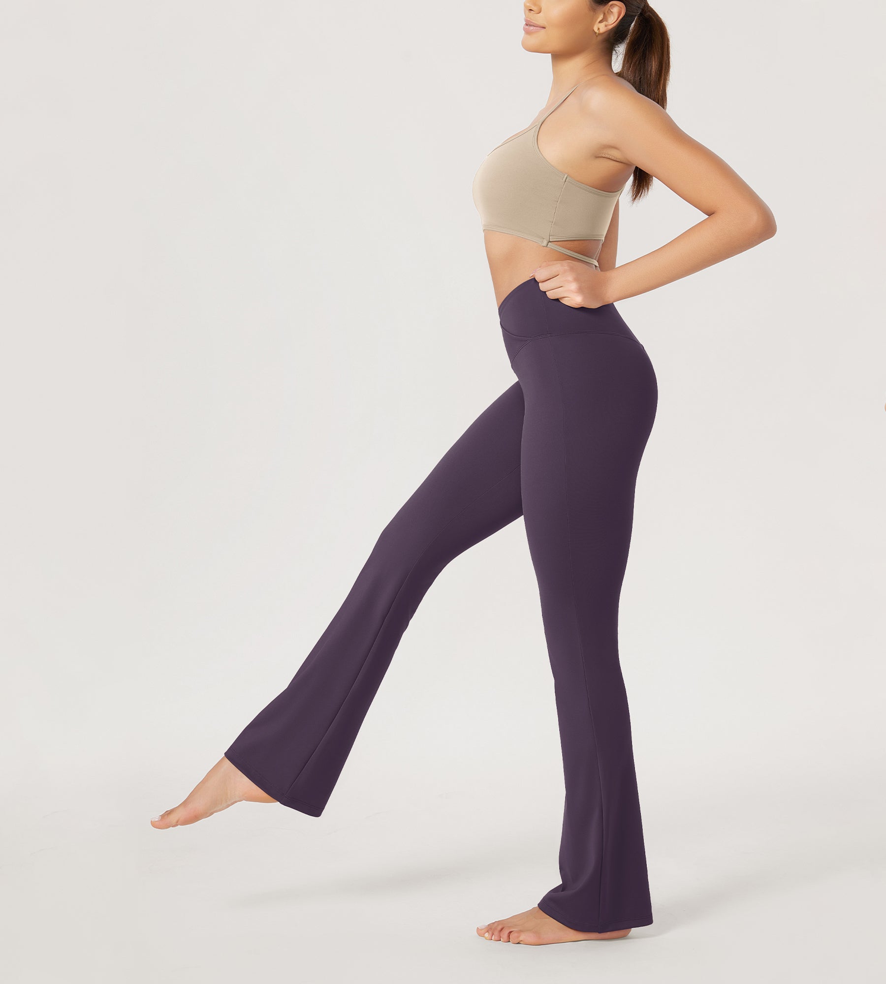 29” Cross Waist Sports Flare Yoga Pants - ododos