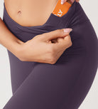 29” Cross Waist Sports Flare Yoga Pants - ododos
