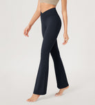 29” Cross Waist Sports Flare Yoga Pants - ododos
