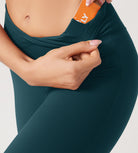 29” Cross Waist Sports Flare Yoga Pants - ododos