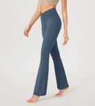 29” Cross Waist Sports Flare Yoga Pants - ododos