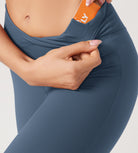 29” Cross Waist Sports Flare Yoga Pants - ododos