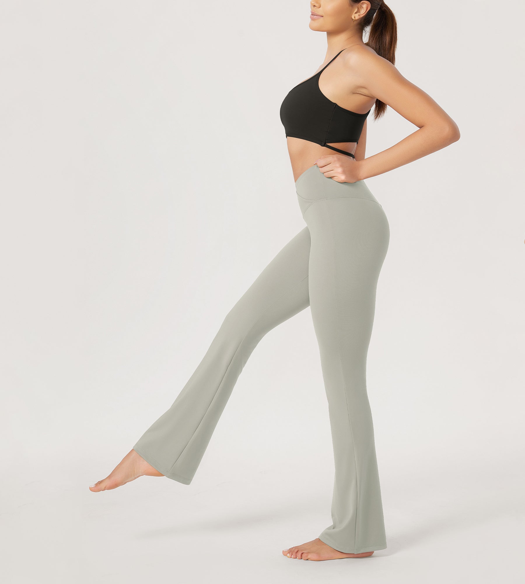 29” Cross Waist Sports Flare Yoga Pants - ododos