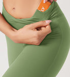 29” Cross Waist Sports Flare Yoga Pants - ododos